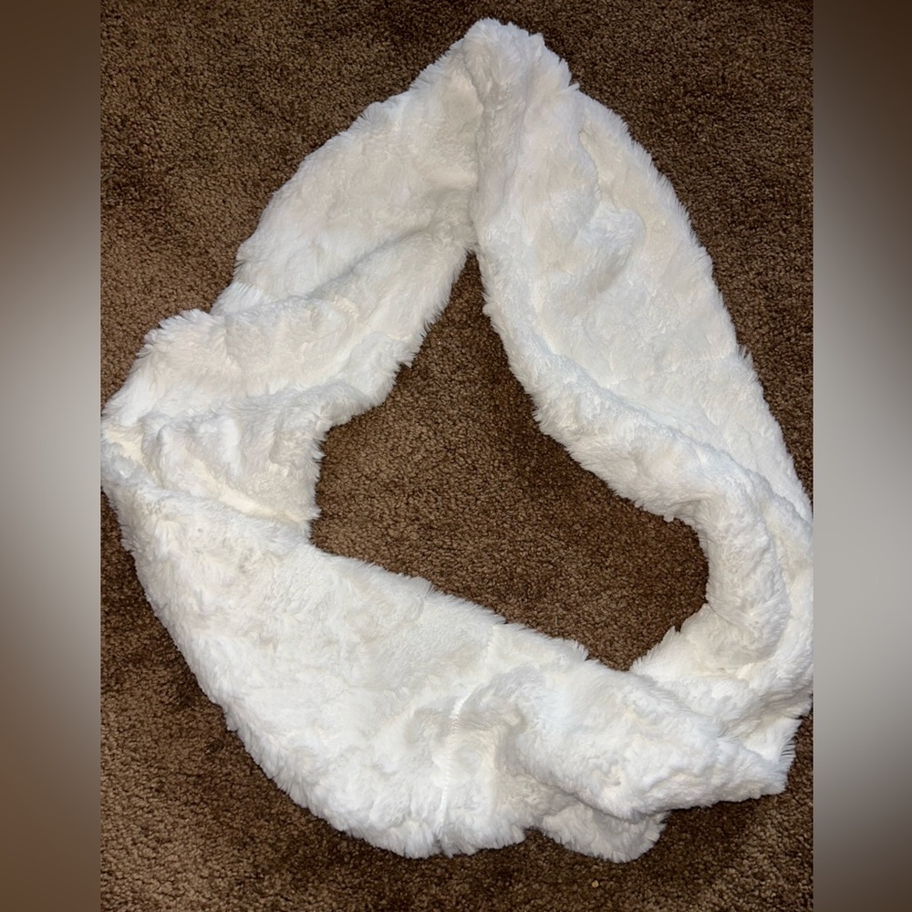 White Faux Fur Infinity Scarf